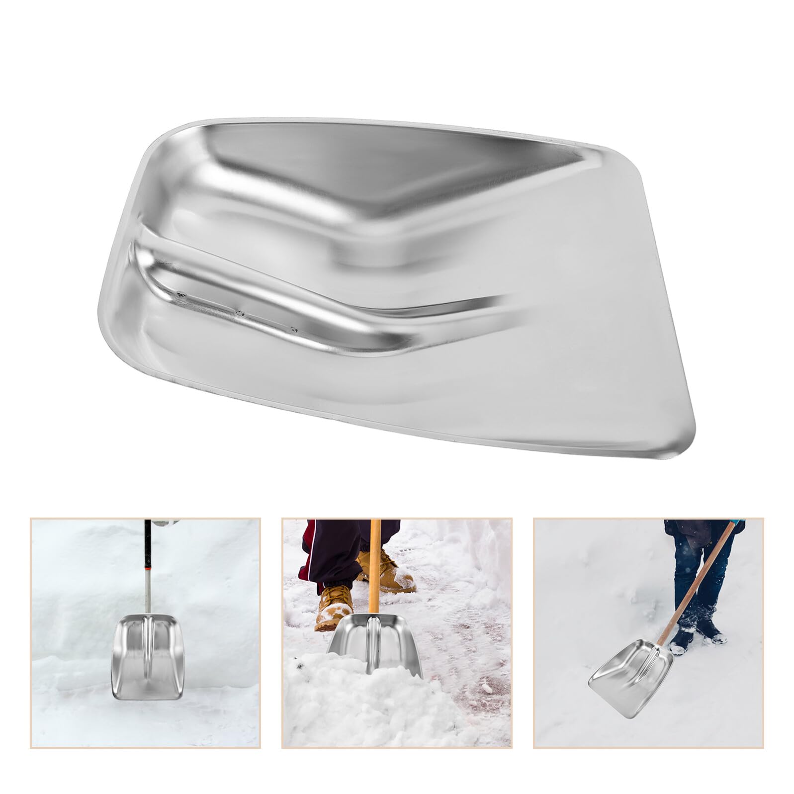 Testa della Pala da Neve in Acciaio Inox, Ricambio Robusto | Argento, Installazione Facile, Resistente alle Intemperie, per Rimozione Neve e Gestione Cereali