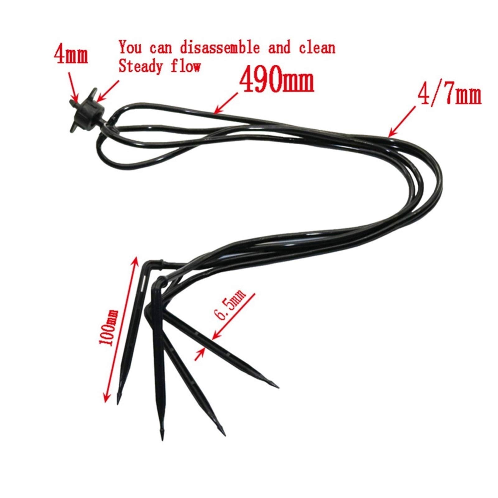 Aspersores de tubería de rociadores Kit de gotero de flecha curvada de 4 vías con dispositivo de flujo estable 8L / H 20 Conjuntos de goteros for herramientas agrícolas Sistema de riego de goteo de go