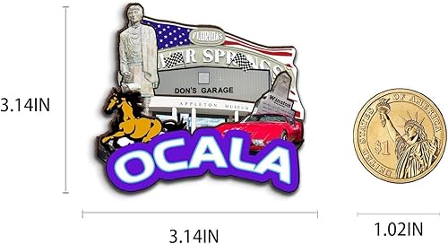 Miniatura 3 de Ocala - Imán de madera para nevera, diseño 3D, diseño de Florida, Estados Unidos, decoración de recuerdos coleccionables, hecho a mano