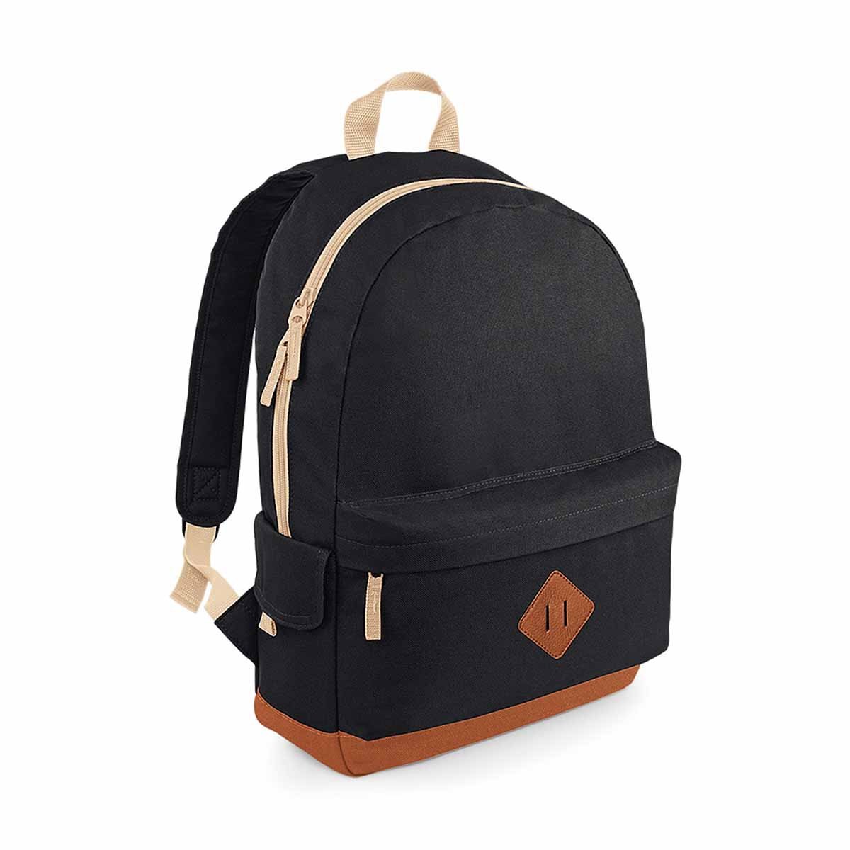 BagBaseUnisex's BG825BLAC Heritage Backpack Black Bg825, Medium
