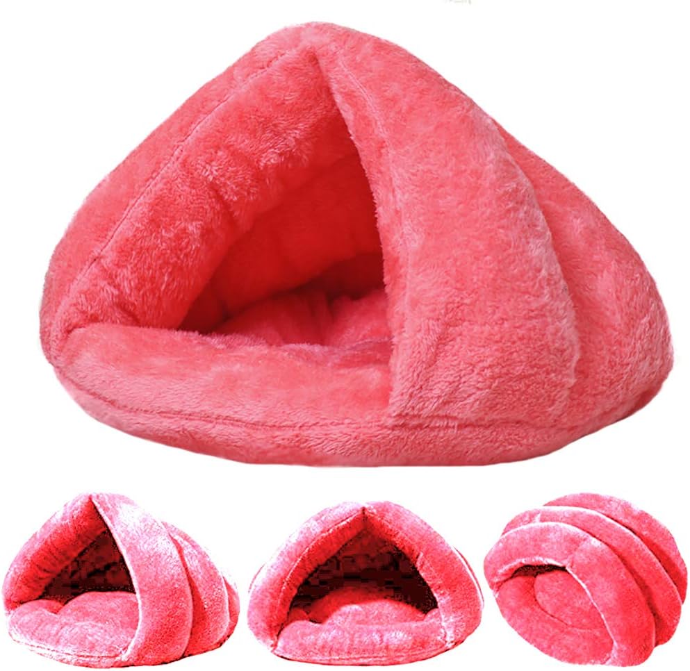 Pet Tent Cave for Small Medium Puppies, Kitty Dogs, Cats - Sleeping Bag With Thick Fleece, Warm Soft Bed, Cuddler Burrow House, Hole Igloo Nest, Cozy for Cat Puppy