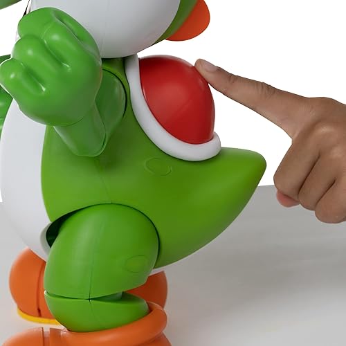 Miniatura 15 de Super Mario Let's Go, Yoshi! Figura de acción interactiva de 12 pulgadas de alto con más de 20 sonidos icónicos y música, con licencia