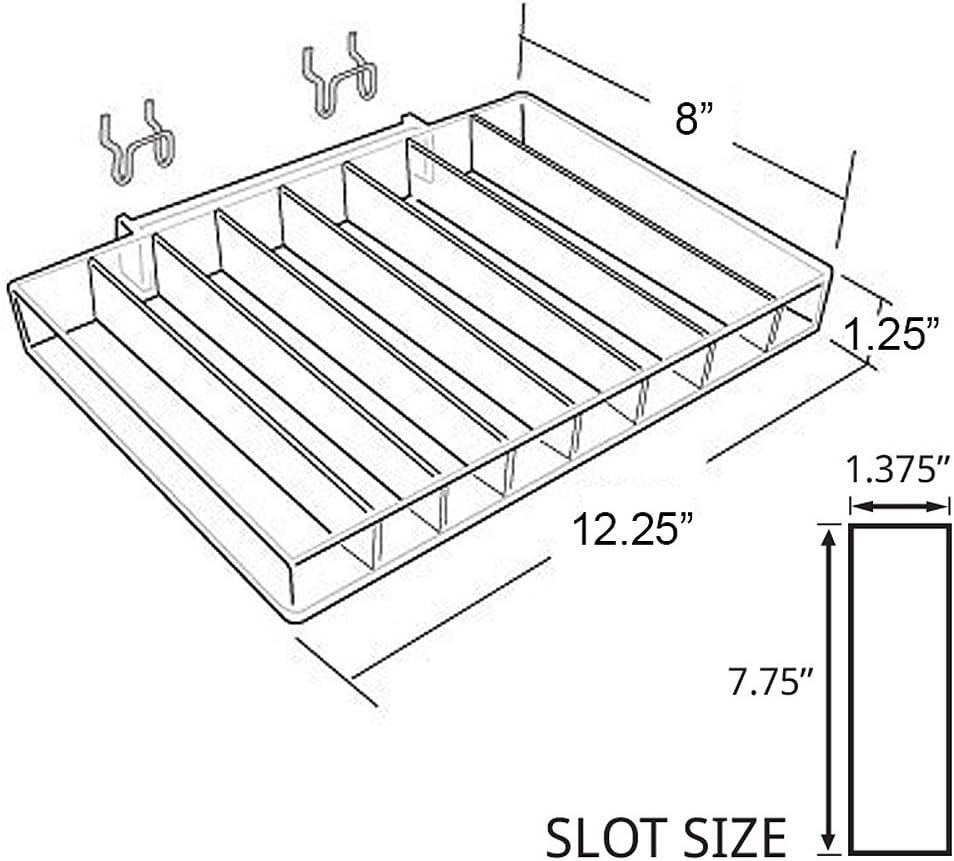 Azar Displays 225568 12.25" W x 8" D x 1.25" H 8-Compartment Tray (2 Pack)