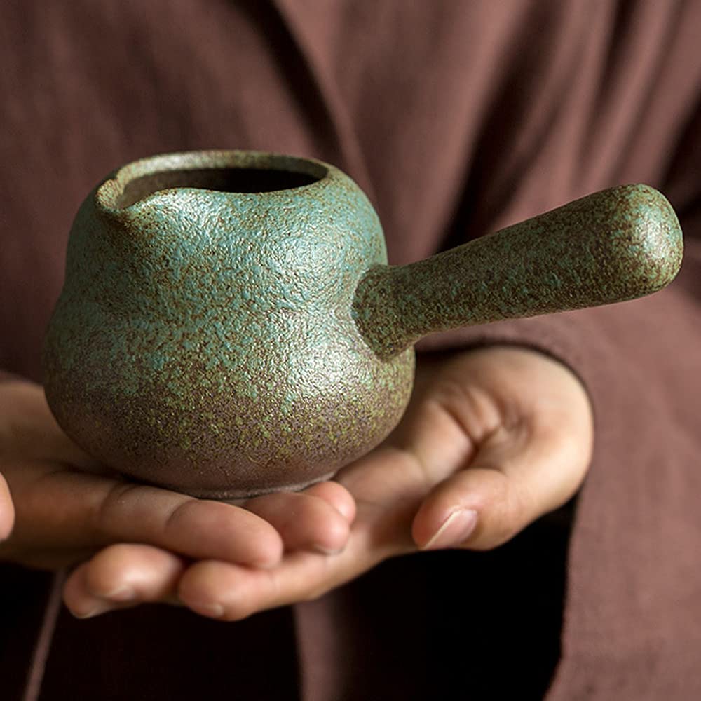 Pichet à poignée en poterie grossière Pichet à thé Domestique Service à thé Kung Fu Antique Théière en céramique，
