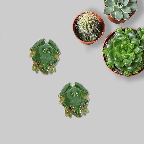 Miniatura 9 de Estatuilla de ranas 2 piezas de adornos de estatua de rana de escritorio, encantadoras ranas de resina, escultura de animales, artesanía creativa