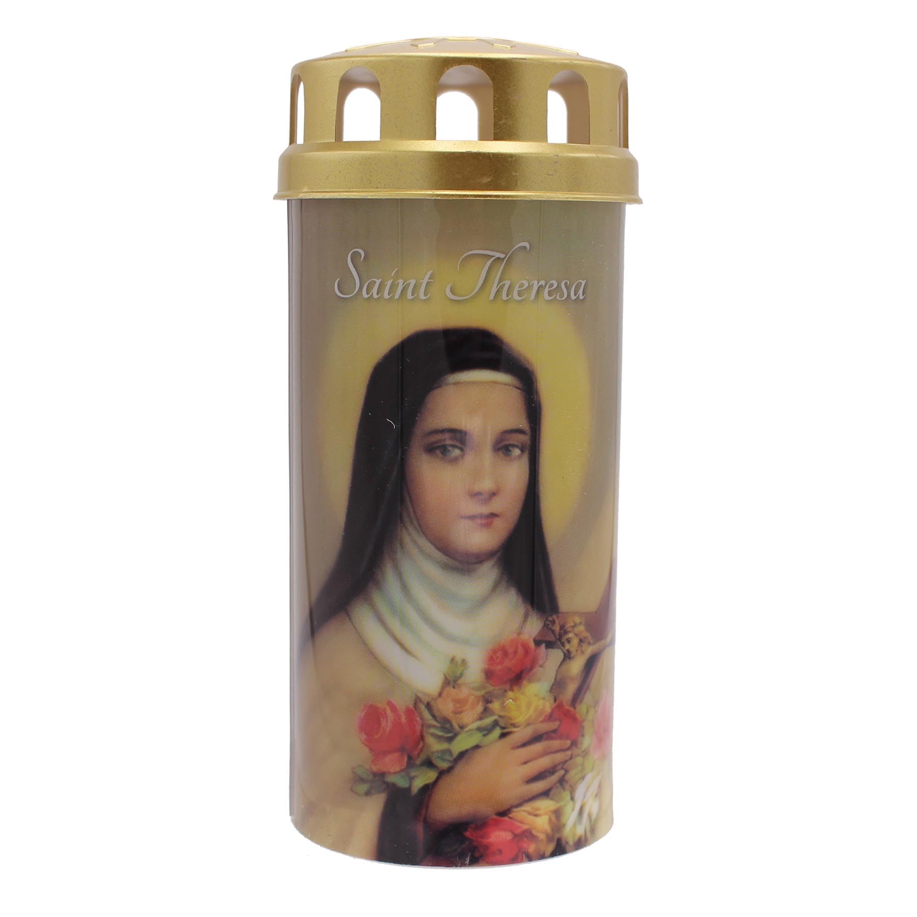 Cbc Distributors Multi Religious Devotional Led Candle With Cap And Prayer - 14Cm Led With Timer Function (Saint Theresa)