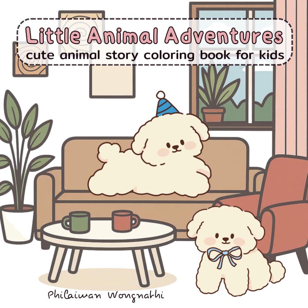 Little Animal Adventures: Cute and Easy Story Coloring Book with Adorable Animal Friends for Kids