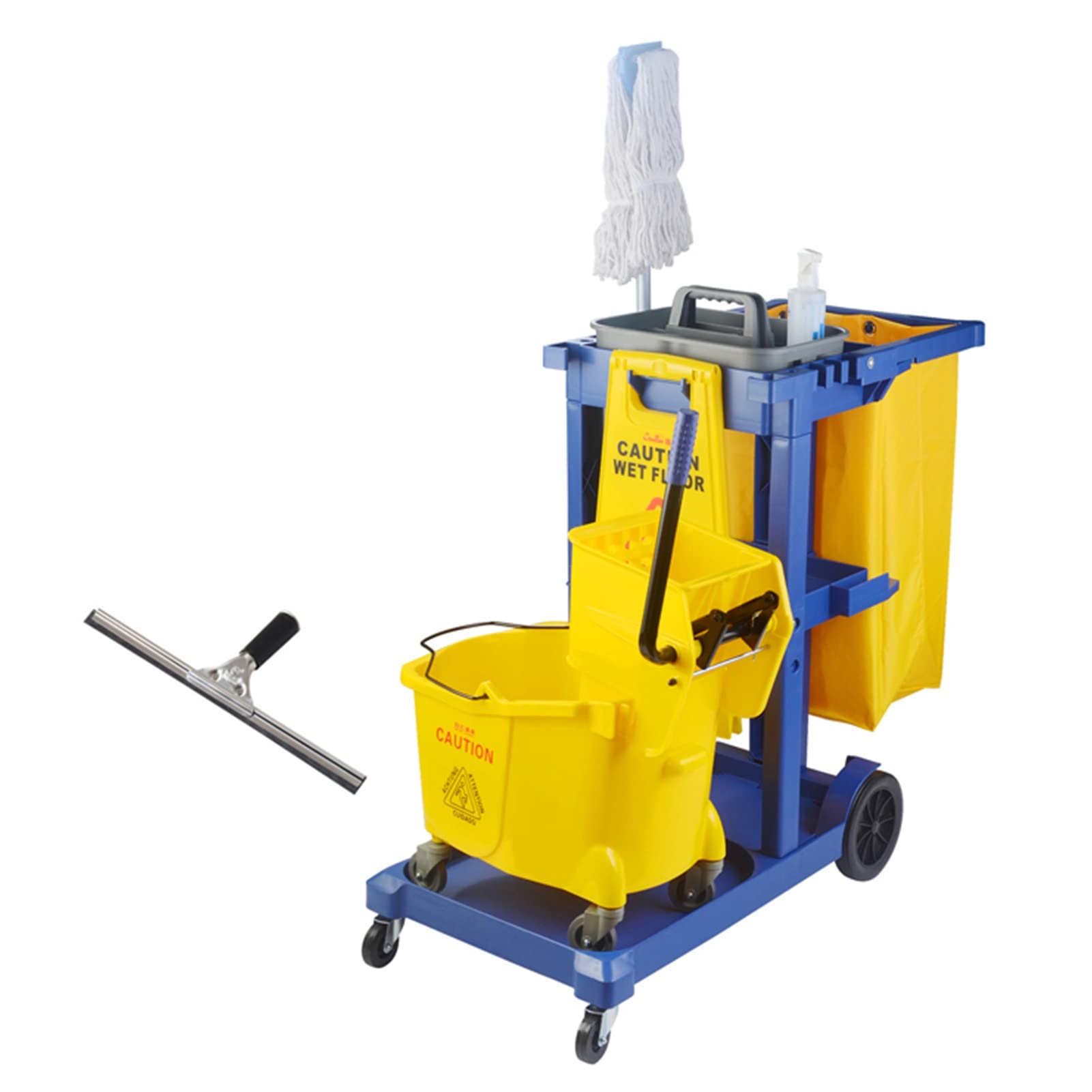 Buy LJHU Trolley Hotel Tool Carts, Blue Housekeeping Cart with Complete