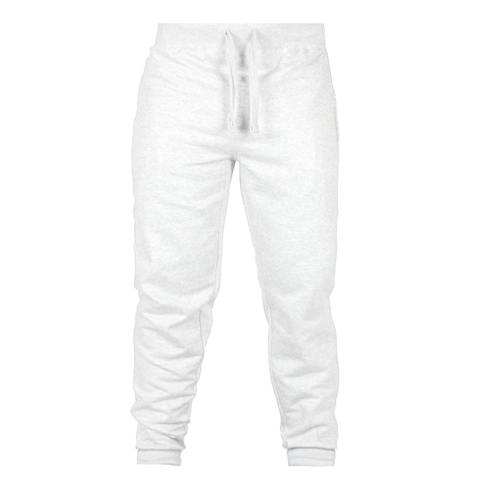 Men's Slim Sweatpants with Pockets Casual Jogger Pants Drawstring Gym Workout Athletic Training Cotton Trousers