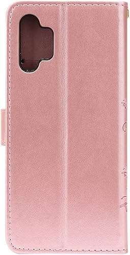 Miniatura 4 de COTDINFOR Funda compatible con Samsung Galaxy A32 5G con purpurina y tarjetero con tapa para mujer, diseño de mariposas de cristal, a prueba de