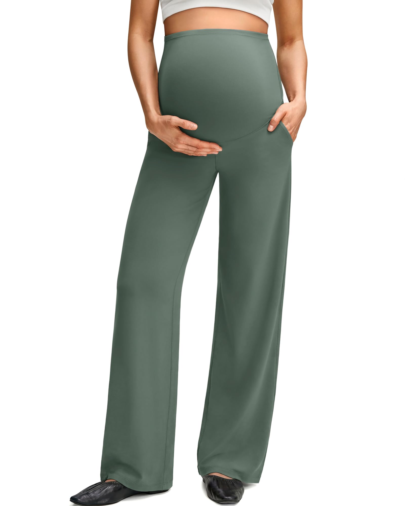G4Free BareFeel Maternity Pants Over the Belly Pregnancy Trousers for Work