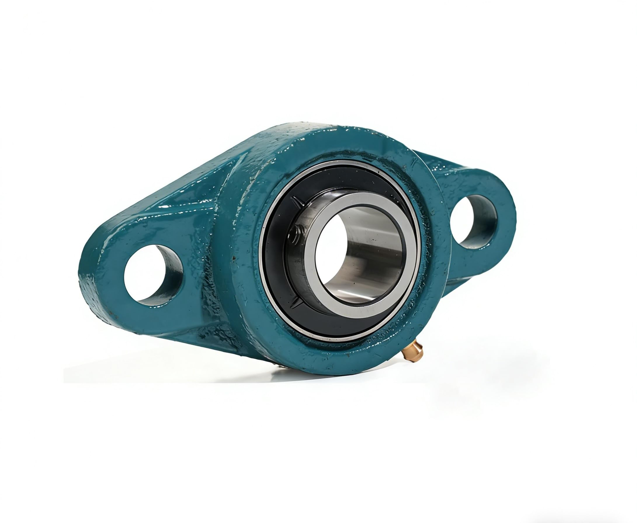 Photo 1 of 1 Pcs UCFL205-16 Pillow Block Bearing, 1" Bore, 2-Bolt Flanged Mounted Bearings Set Screw Locking, Solid Cast Iron Base Self Alignment