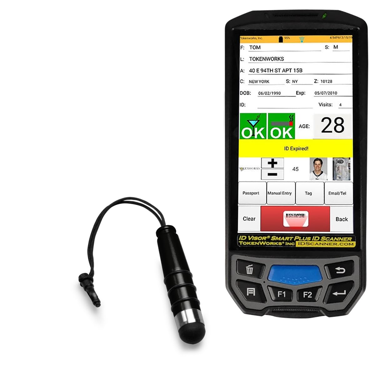 BoxWaveStylus Pen Compatible with Tokenworks Inc IDVisor Smart Plus - Mini Capacitive Stylus, Small Rubber Tip Capacitive Stylus Pen for Tokenworks Inc IDVisor Smart Plus - Jet Black