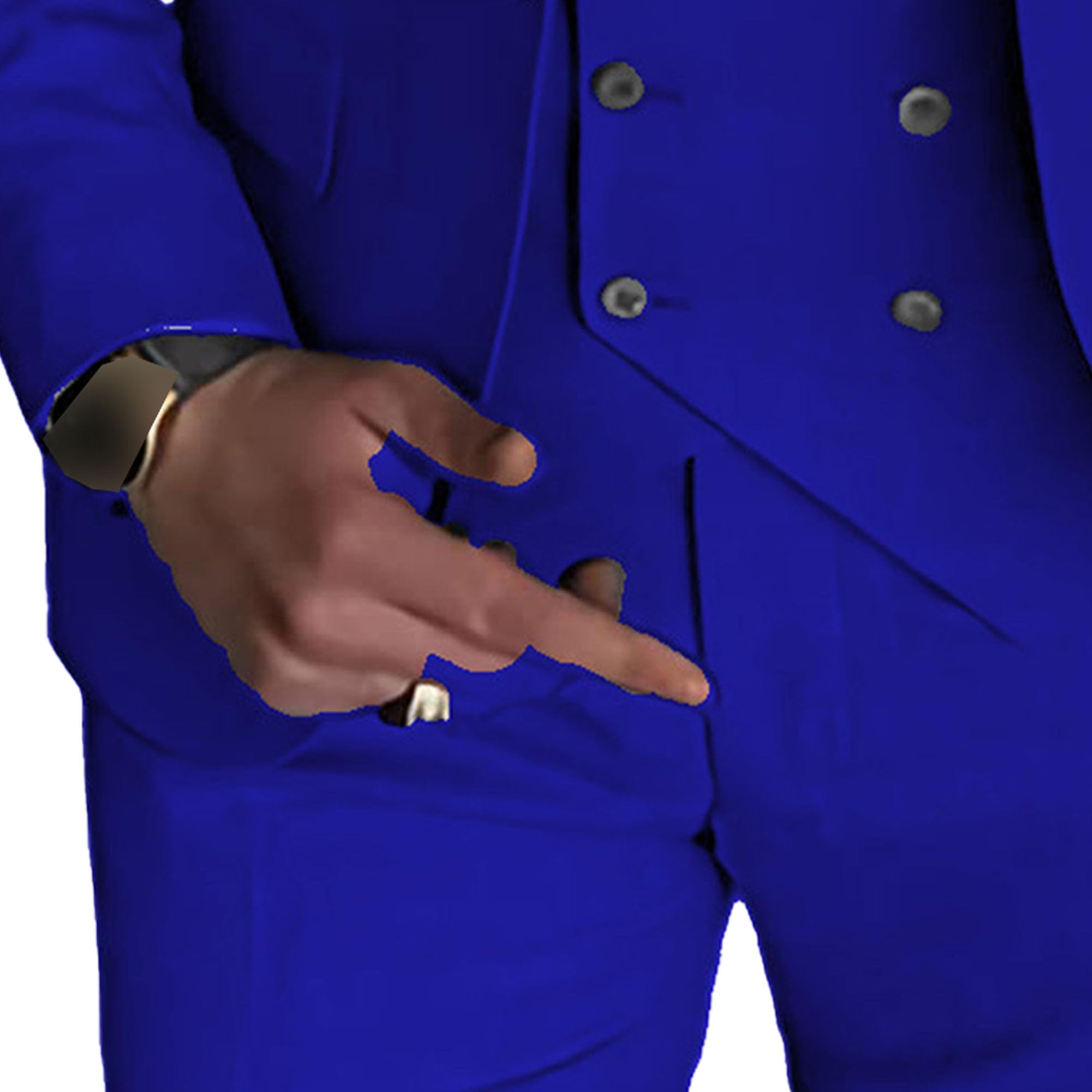 Abito elegante 3 pezzi per Uomo Set di Prom di Matrimonio a Doppio Petto 1 Fibbia Giacca Gilet Pantaloni Set Formale