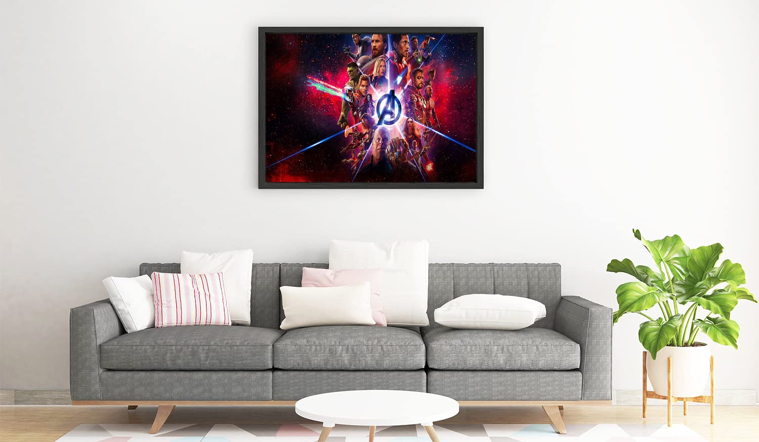 XtremeSkins Designs Print Black Wood Floater Framed Canvas Wall Art Decoration Poster (22x14 Inch) - avengers-infinity-war-in spce