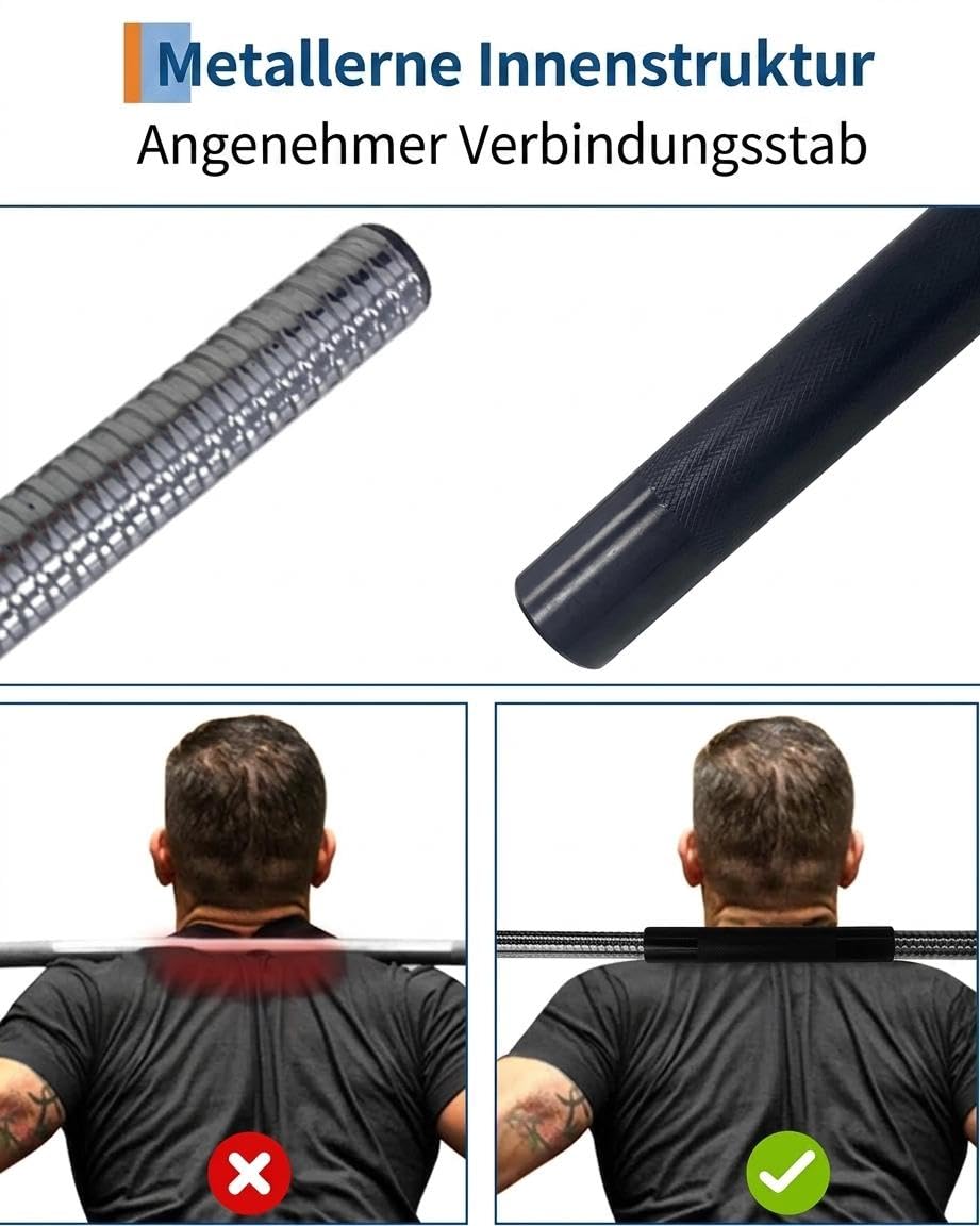 Hantelset 15kg, 2 Stangen, 4x1,13kg & 4x2,04kg, Verstellbar.