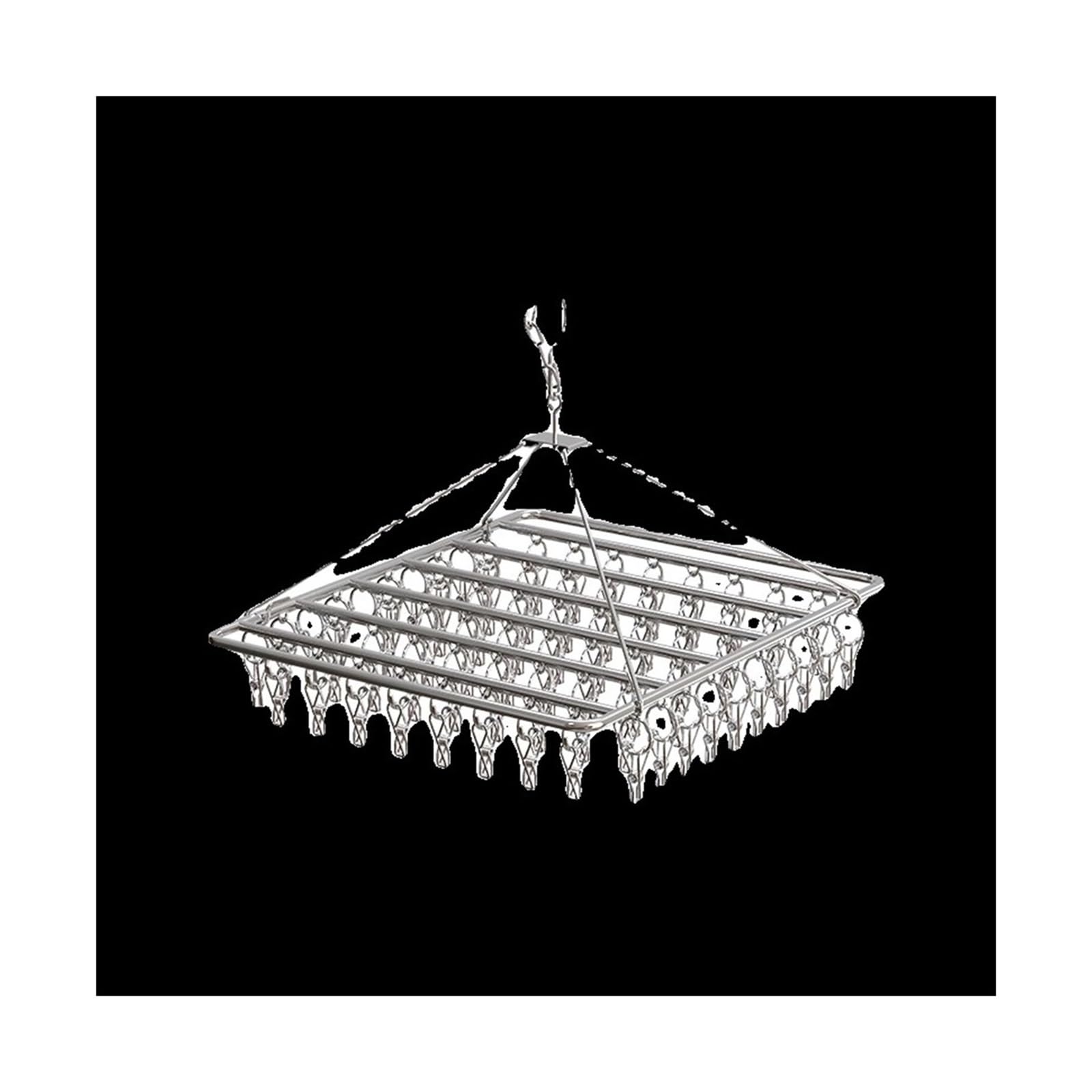 Séchoir balcon multi-clips en acier inoxydable épais pour sous-vêtements et linge