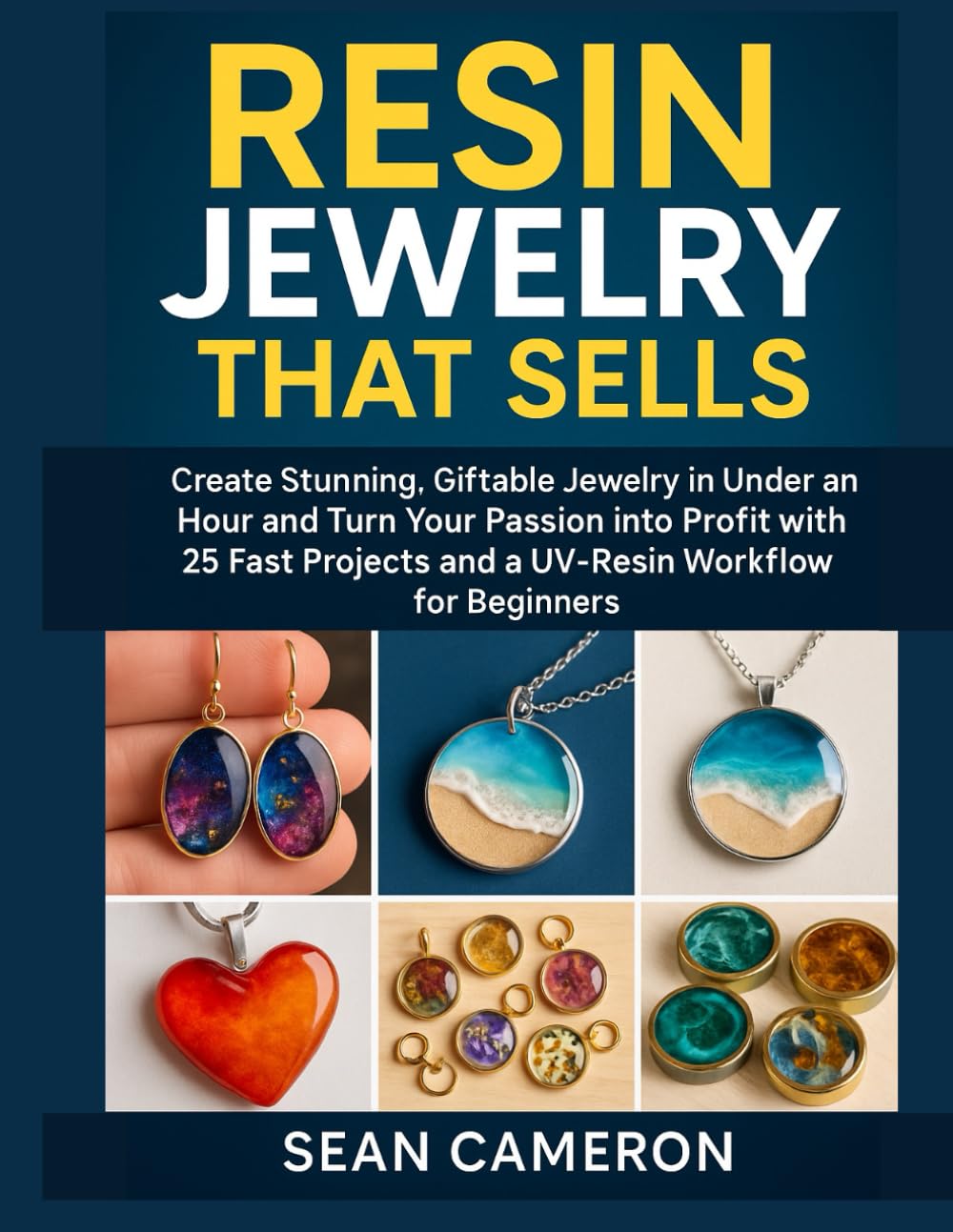 RESIN JEWELRY THAT SELLS: Create Stunning, Giftable Jewelry in Under an Hour and Turn Your Passion into Profit with 25 Fast Projects and a UV-Resin Workflow for Beginners.