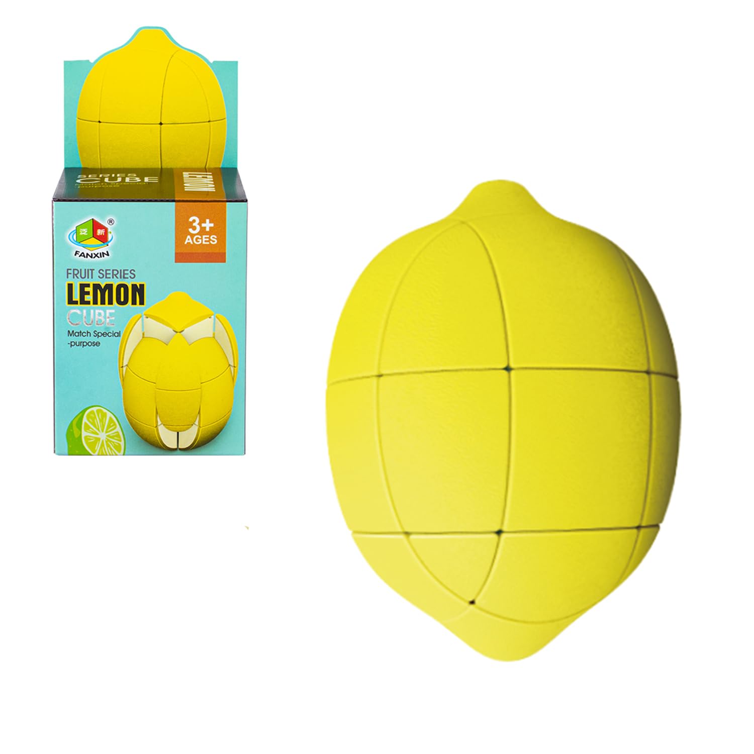 Bucaxit Speed Cube Lemon Special Shaped Magic Cube 33,1:1 Realistic Fruit 3D Puzzle Brain Teasers Educational Toy for Cube Lovers