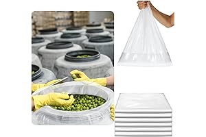 6 Pack 55-Gallon Clear Heavy Duty Plastic Drum Liner