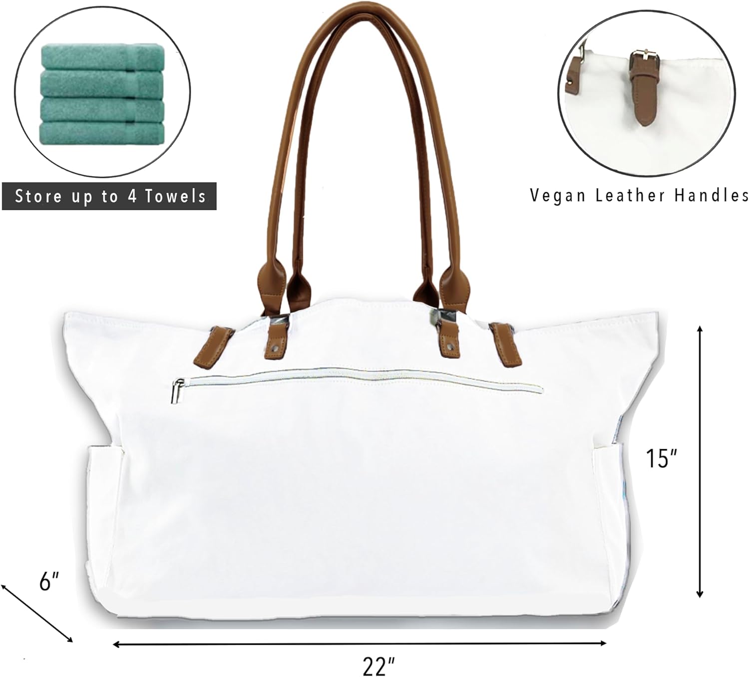 Keho Waterproof Beach Bag with Pockets For Women (Sandproof) - Image 4