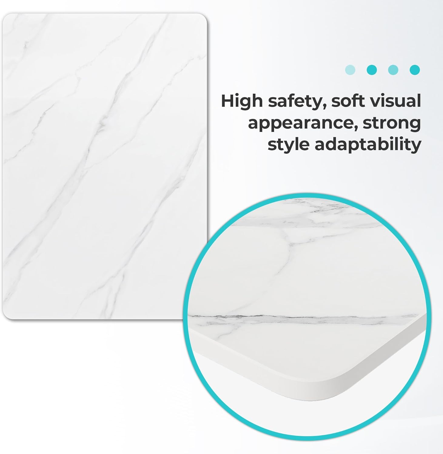 35.4"x23.6" Black Rectangular Sintered Stone Table Top - DIY Replacement Cover for Kitchen Renovation, Marble Texture, Heat & Scratch Resistant for Indoor/Outdoor Restaurant Tables & Desks