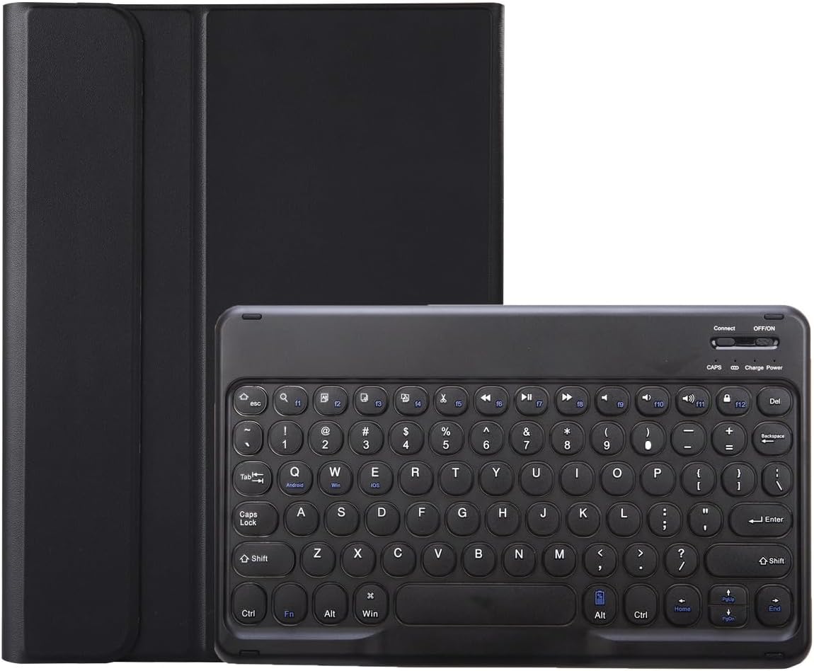 Slim Candy Colors Keyboard Case Compatible with iPad mini with S Pen Holder, Mutil Angles Stand Cover Detachable Wireless Keyboard (Black, iPad mini 2 3 4 5 (7.9 inch))