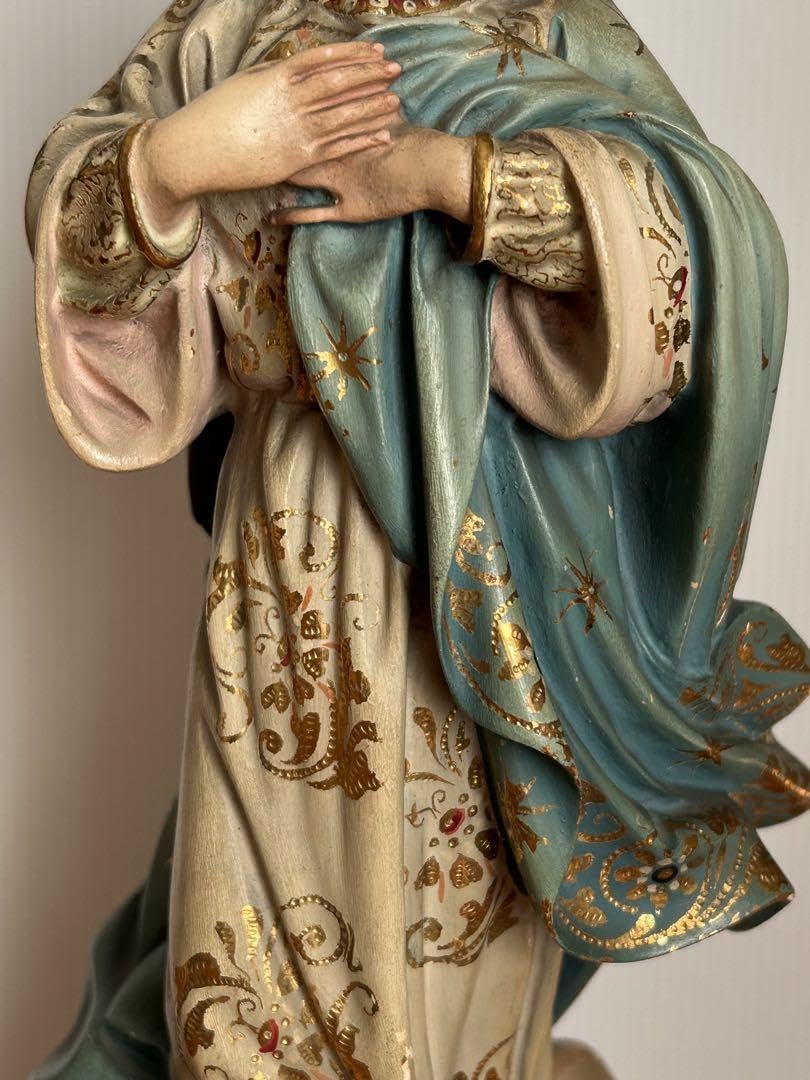 Amazon.co.jp: 超超美46.5cm✞無原罪の御宿り 胸に手を当てる聖母 