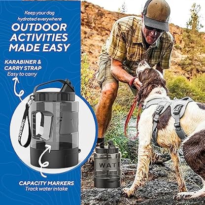 lesotc Dog Water Dispenser, 77OZ Large Dog Water Bottle Portable for Camping Dog Park Hiking, Dog Water Bowl Dispenser with Pull-Out Travel Water Bowls for Dogs Travel Water Bottle, BPA Free - Image 5