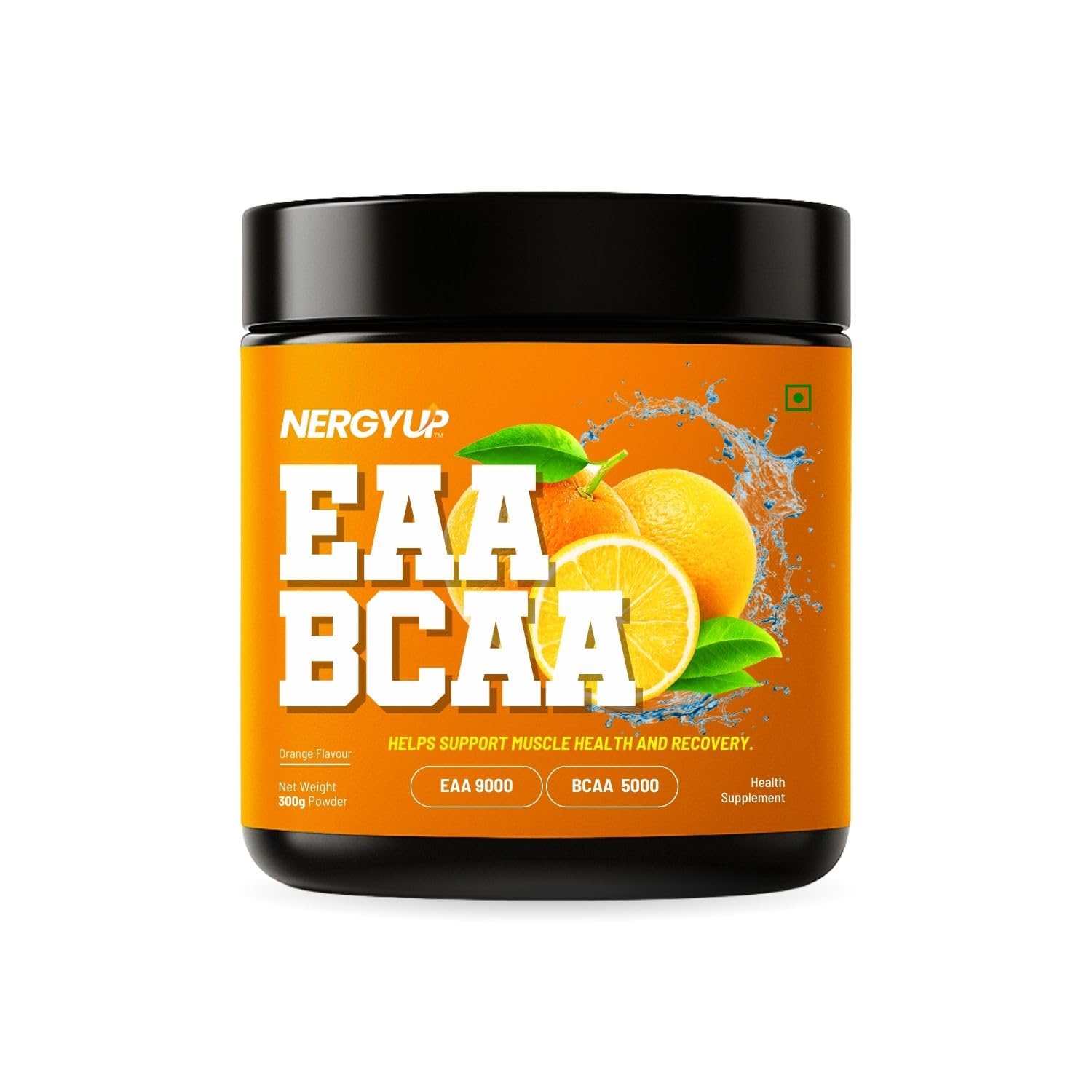 NergyUp EAA + BCAA – Essential & Branched Chain Amino Acids – 300g (Orange Flavour) – Supports Muscle Recovery, Growth & Hydration – 9000mg EAAs + 5000mg BCAAs – Intra/Post-Workout Supplement-image-6