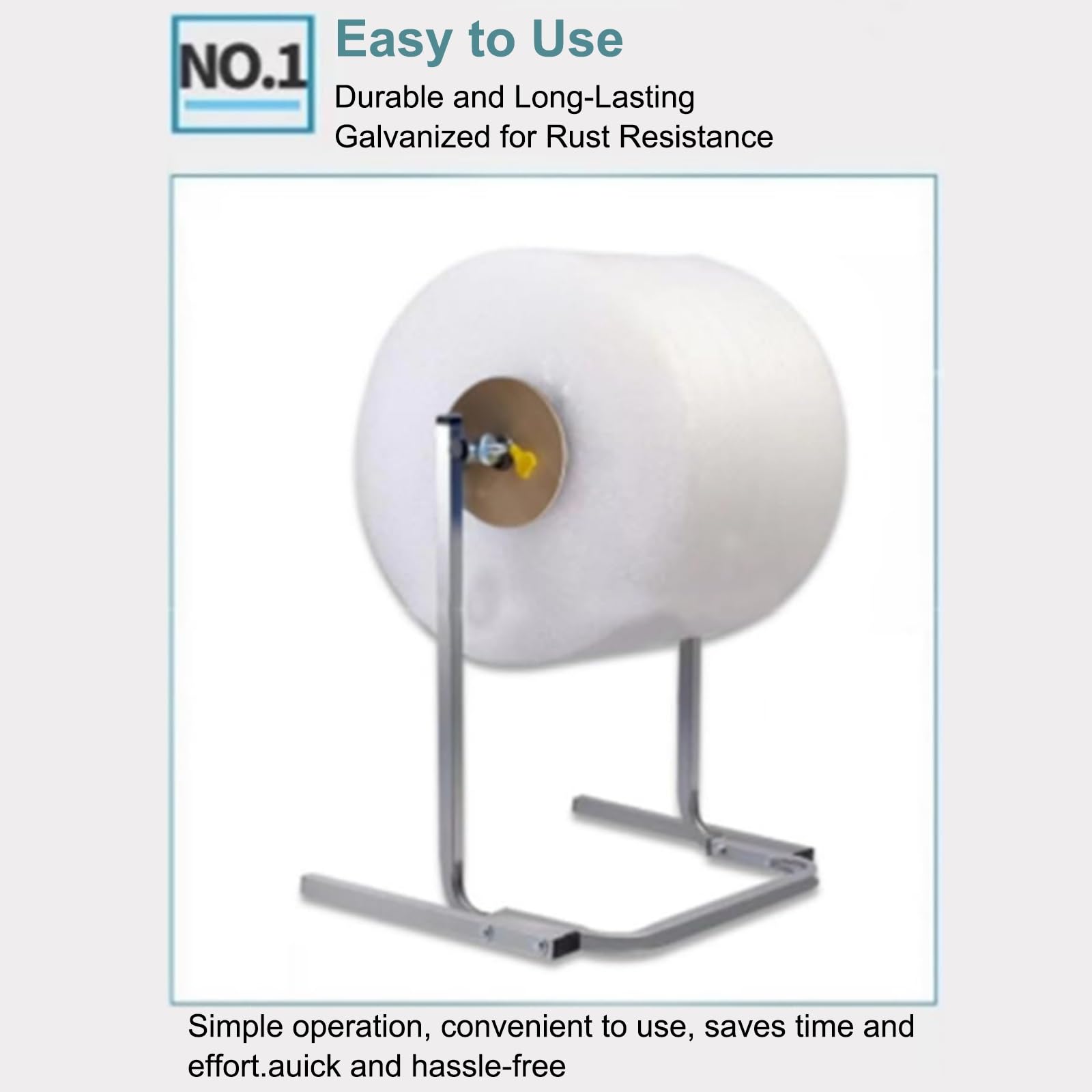 Dispenser per pluriball, supporto pieghevole per pellicola a bolle, ideale per logistica, spedizione e stoccaggio, comodo taglierino per un facile utilizzo