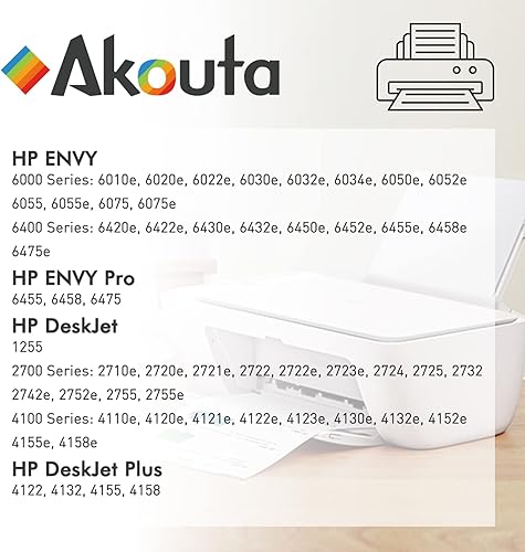 Miniatura 2 de Akouta Cartucho de tinta 67 XL remanufacturado para HP Cartucho de tinta 67 XL utilizado en impresora Envy Pro 6452 6455 6458 DeskJet 1255 2732 2752