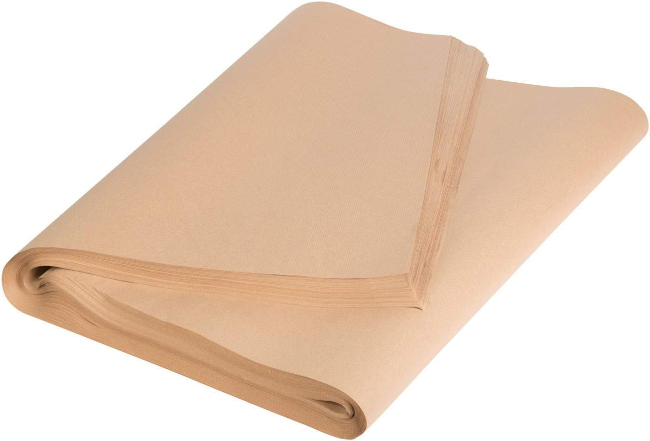MARKQ [50 Sheets] Kraft Paper Sheets 50 x 70 Brown Gift Wrapping Paper for Shipping Packing Parcel Arts and Crafts - 50 Sheets - 80 GSM