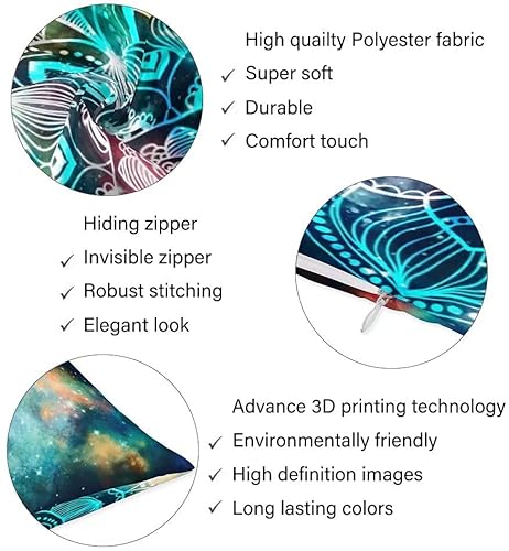 Galaxy Mandala Body Pillow Cover Retro Floral Mandalas Bohemian Compass Medallion Tribal Bobo Long Pillow Case Protector With Zipper Decorative Soft Large Pillow Cases Covers Cushoned For Bed 20"X54" #TOP5