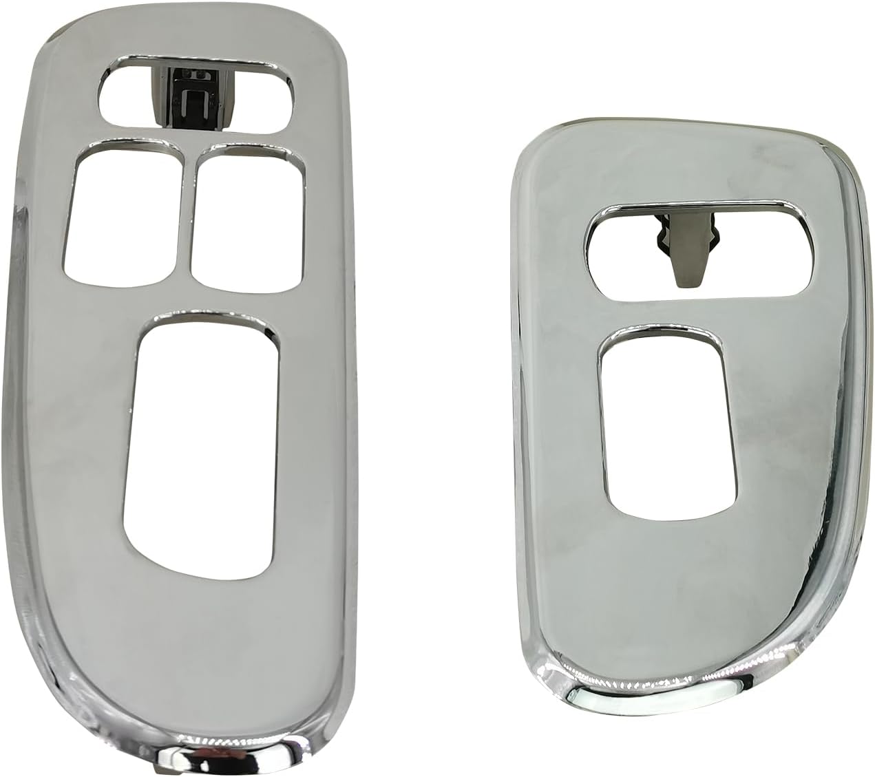Chrome Plastic Driver and Passenger Side Window Switch Trim Cover Panel Fit for 2006 Up Peterbilt