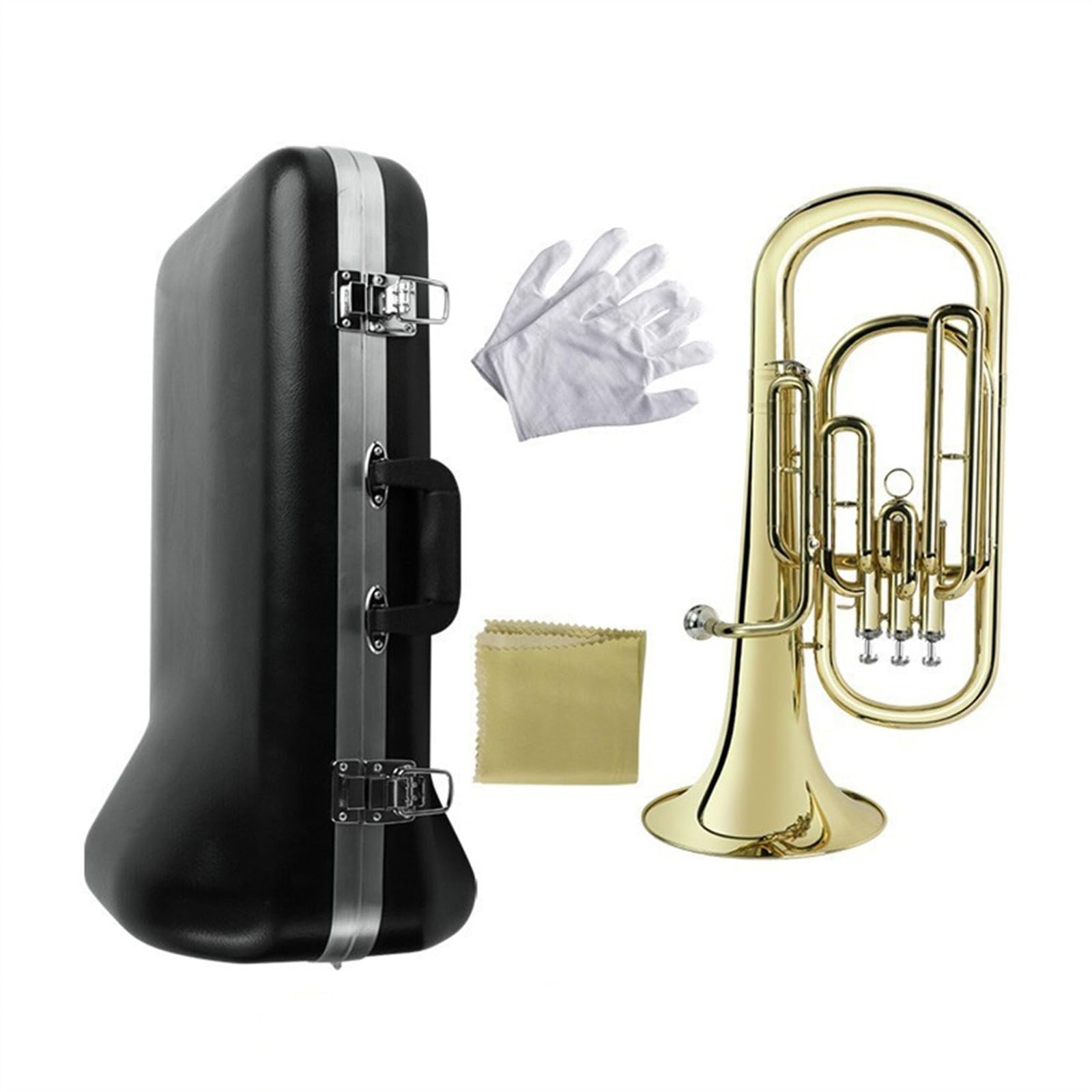 Professionelles Euphonium-Instrument Mit Drei-Tasten-Ständer, Typ B, Flaches Messing, Lackiert Und Goldfarben, Mit Mundstück Euphonium für Anfänger