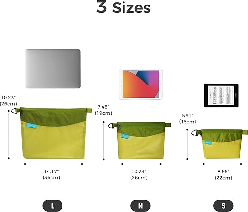 Miniatura 7 de pack all Bolsa con cremallera de material resistente al agua, bolsa de malla con cremallera para almacenamiento, viajes, oficina (grande, verde)