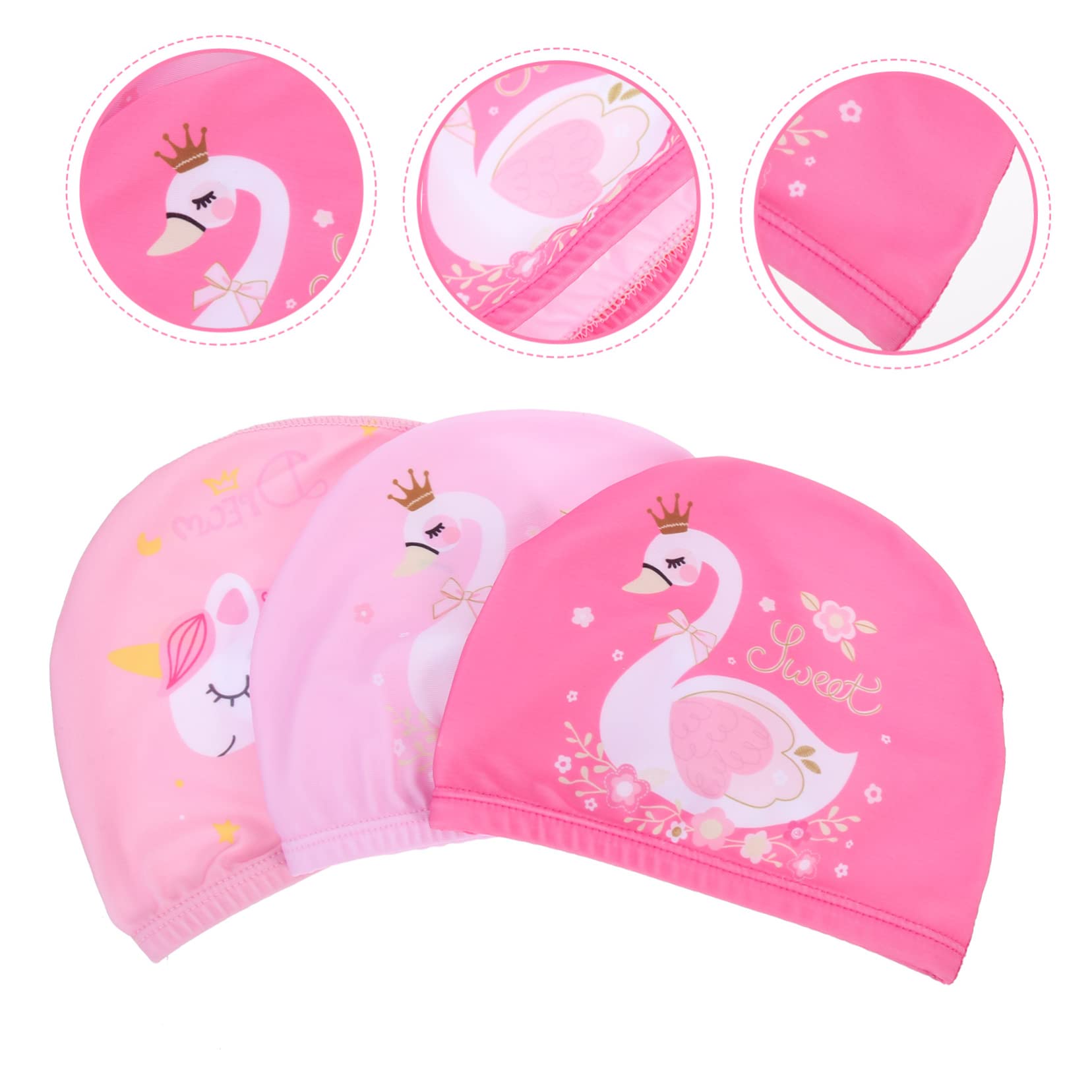 POPETPOP Gorro De Natación Sombrero De Sombrero De Natación Gorro De Baño Mujer Pelo Largo Cubre Orejas para Nadar Gorros De Ducha para Gorras Rosa Poliéster