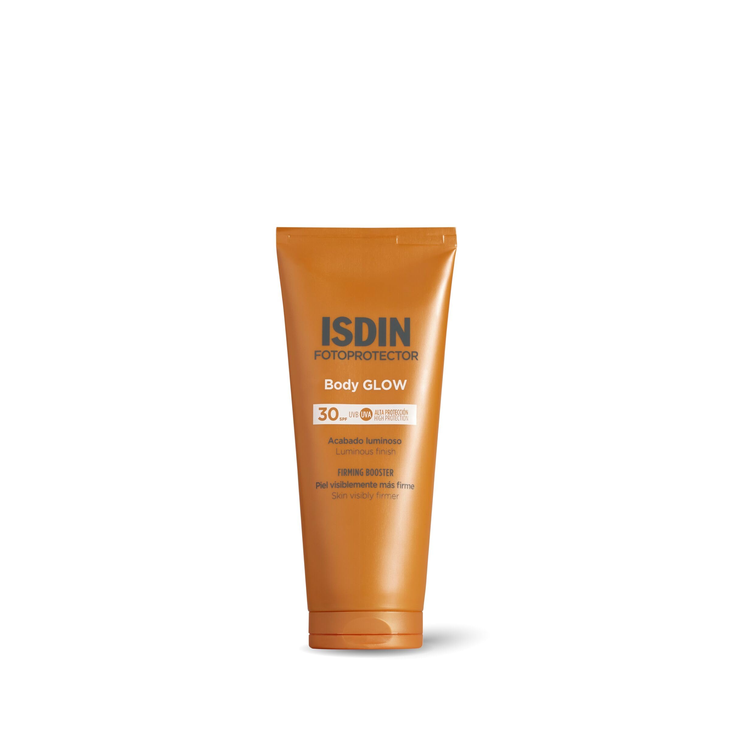 ISDIN Body GLOW SPF 30 (200ml) | Crema Solare Corpo Effetto Illuminante GLOW | Pelle più Luminosa e Visibilmente più Compatta