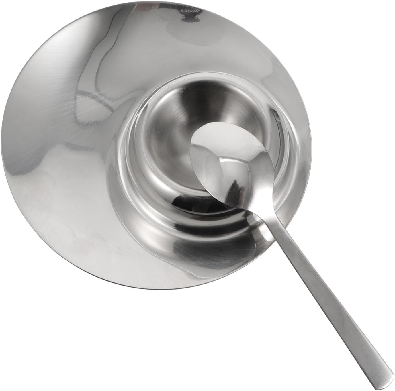 Egg Cup Holder Stainless Steel with Spoon for Breakfast Serving