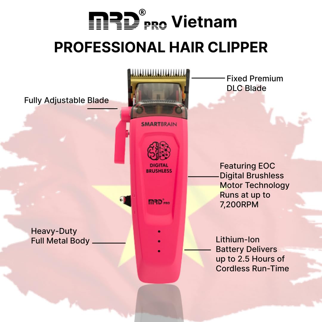 GMT 90-4 tondeuse à cheveux, tondeuse à cheveux professionnelle sans fil, 7 500 tr/min, Rose