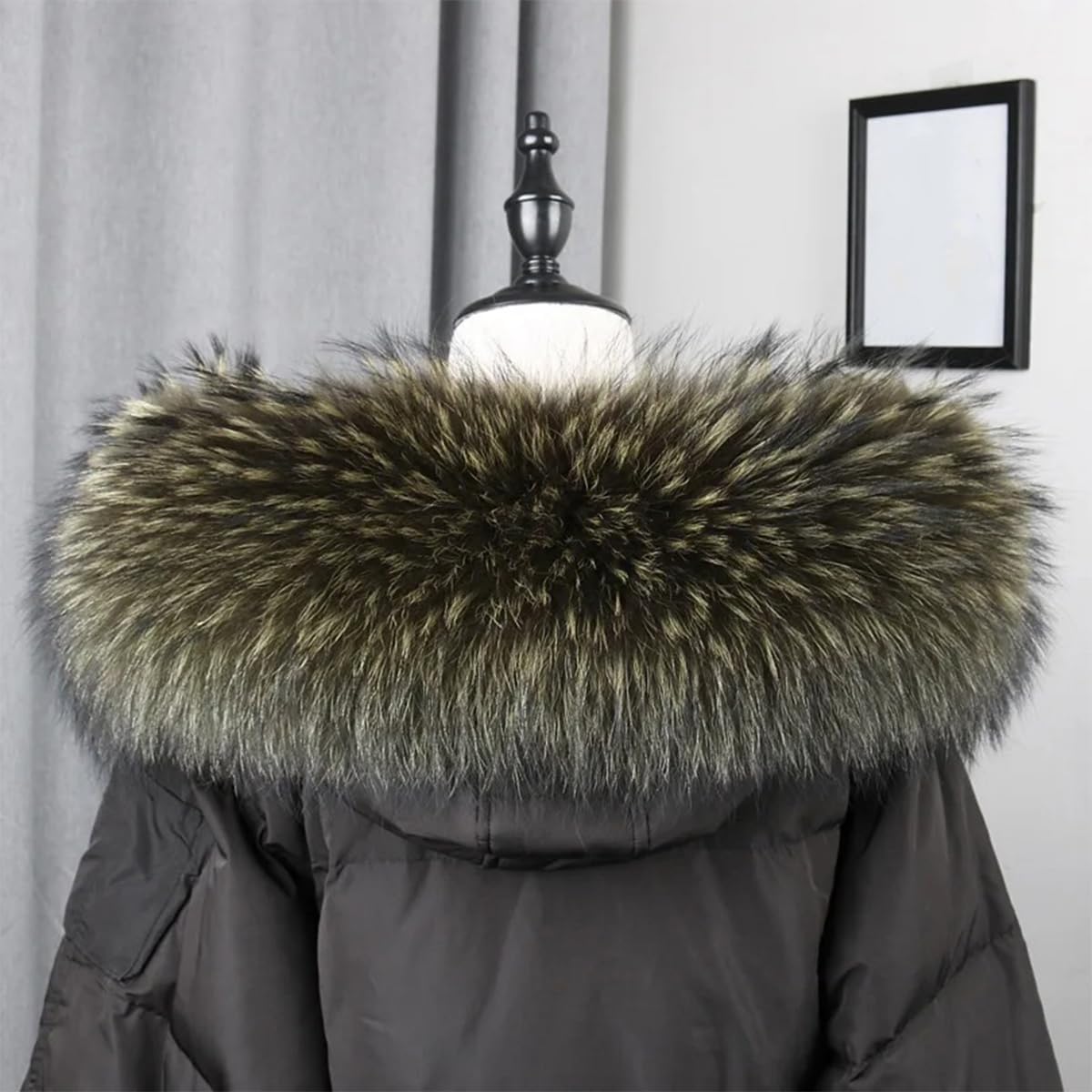 Faux Fur Collar, Unisex Winter Detachable Soft Fluffy Neck Warmer Scarf Shawl Hood for Coat Parka Jackets Accessories