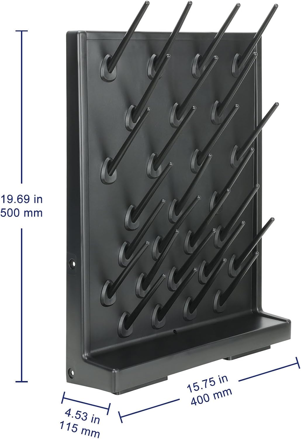 Labasics Drying Rack, Labware Pegboard Draining Rack with 27 Detachable Pegs and Water Outlet Hose, for Laboratory Storage and Drying