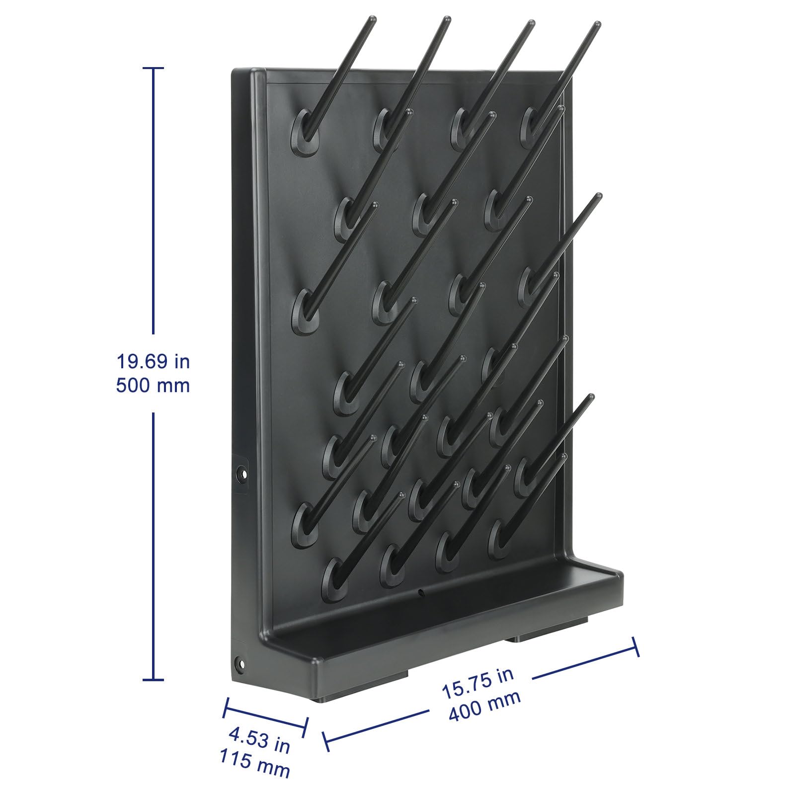 Labasics Trockengestell, Laborglas-pegboard Abtropfgestell mit 27 Abnehmbaren Stiften und Wasserablaufschlauch, zur Lagerung und Trocknung im Labor