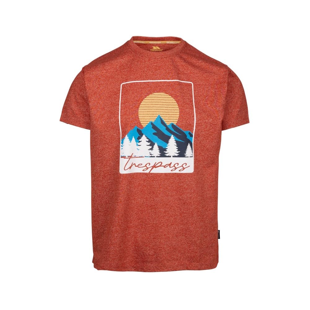 New Trespass Men's (3Xl, Burnt ) Casual Chest Print T-Shirt Idukki Orange