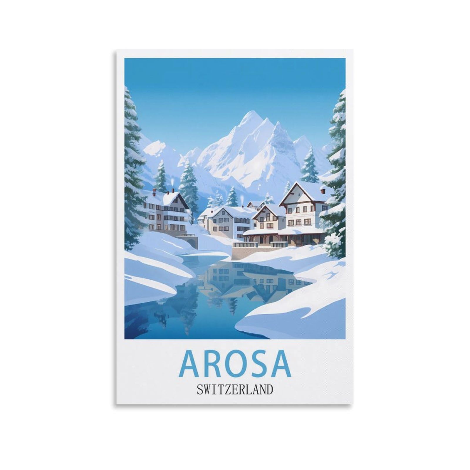 EZMLFA 5D Diamond Art Kits for Beginner,Arosa Switzerland,Diamond Picture Art for Beginner, DIY Gem Cross Stitch Creative Gift Home Wall Decor 40x50cm