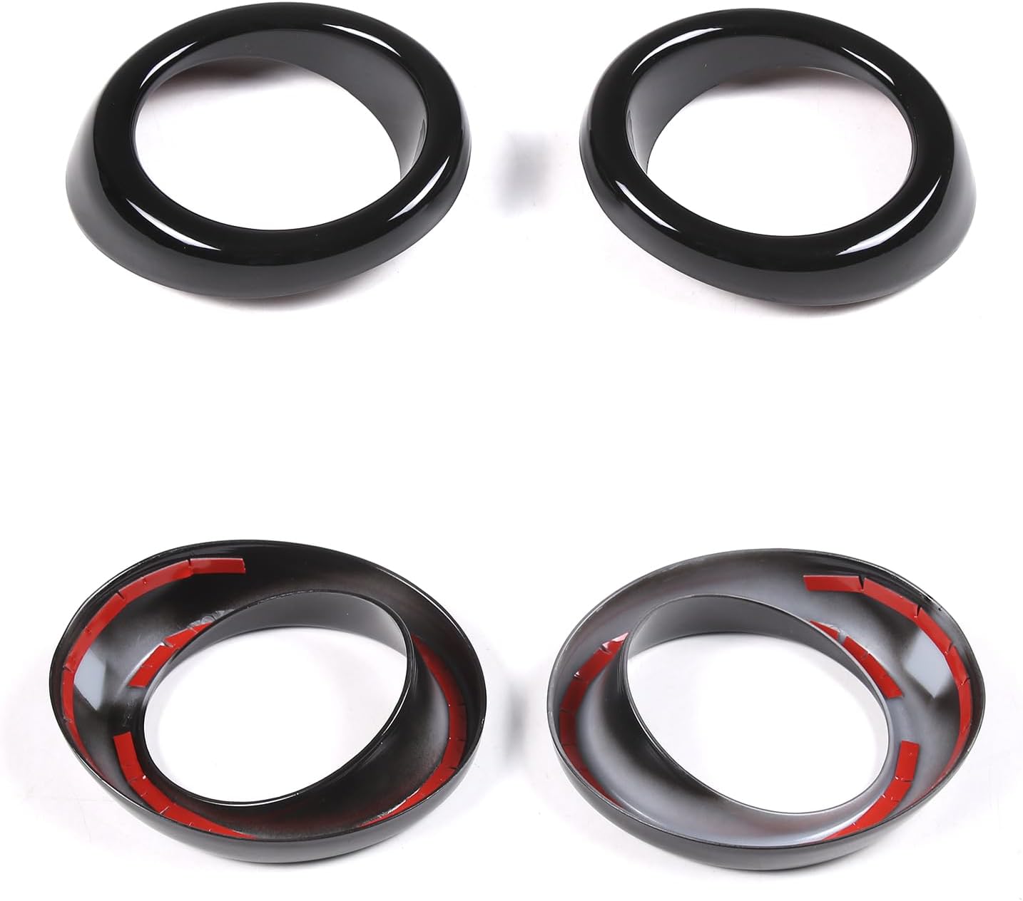 Front Bumper Driving Fog Light Ring Bezels Covers Trim Molding Compatible with Infiniti G37 2010-2013, Front Fog Light Lamp Decoration Protector Accessories (Gloss Black)