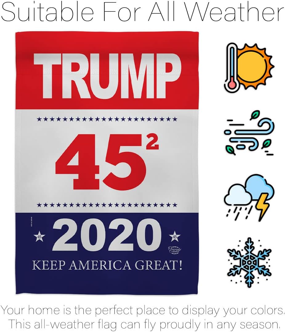 Trump Keep America Great House Flag - Pack Patriotic Vote President Donald Election Support United State American USA Embroidery - Banner Small Garden Yard Gift Double-Sided Made In 28 X 40