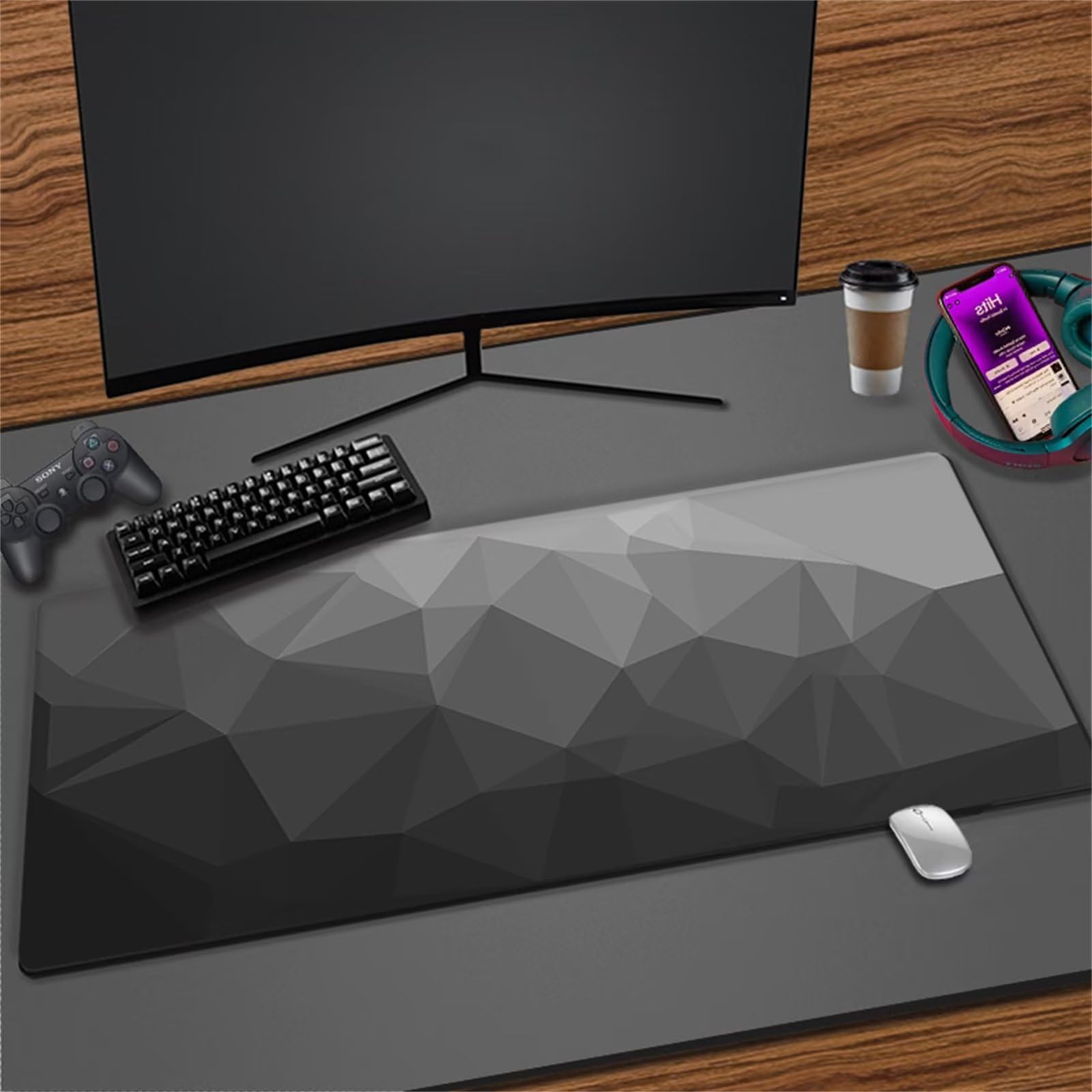 Tapis de Souris Gaming XXL Noir 1000x500mm - Surface Antidérapante Améliore Précision et Vitesse pour Gamers PC