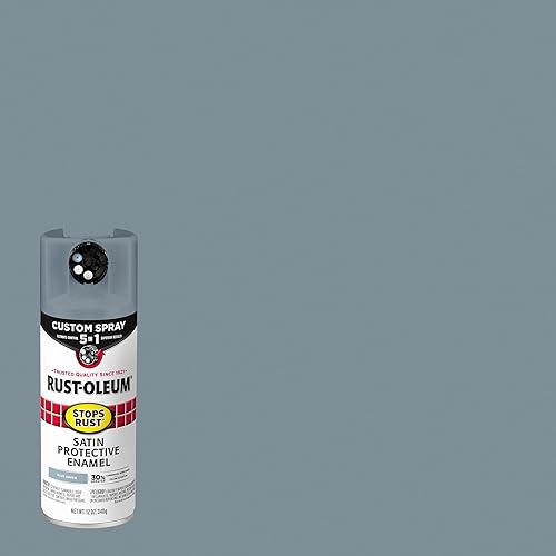 Vista 222 de Rust-Oleum 376885 Pintura en aerosol 5 en 1 personalizada para prevención del óxido, 12 onzas, transparente brillante